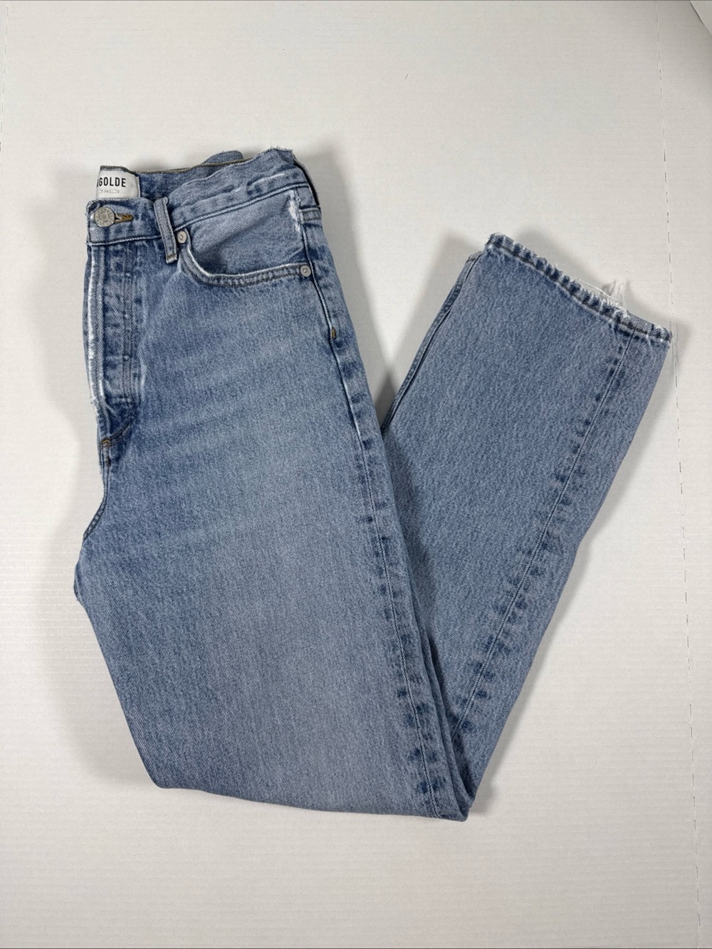 AGOLDE women’s high waisted Light Blue Straight-Leg Jeans size 26